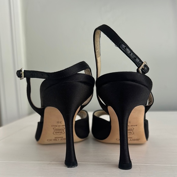 NEW Authentic Jimmy Choo size 8 Black Heels with Crystal Embellishment - Picture 5 of 8